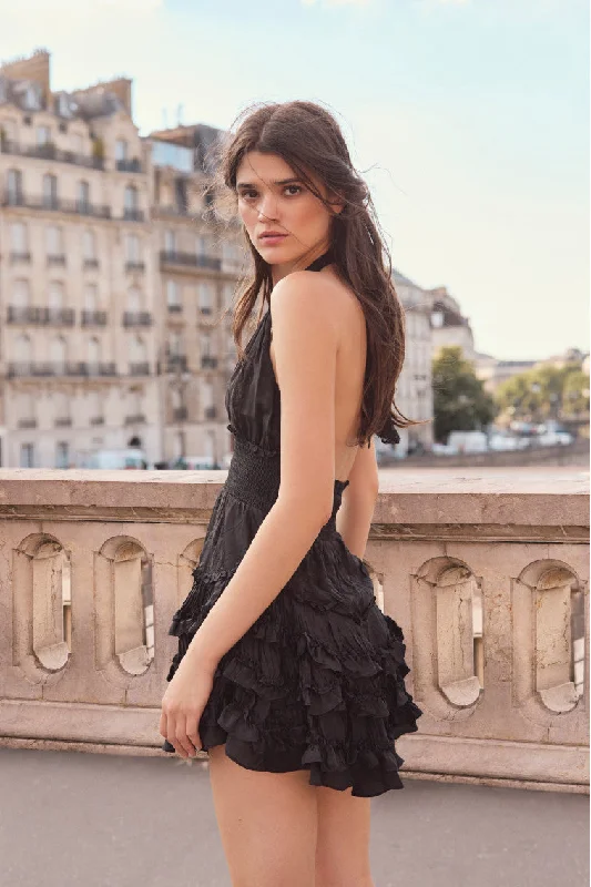 Quintelle Ruffle Halter Mini Dress Stylish Summer Mini Dress