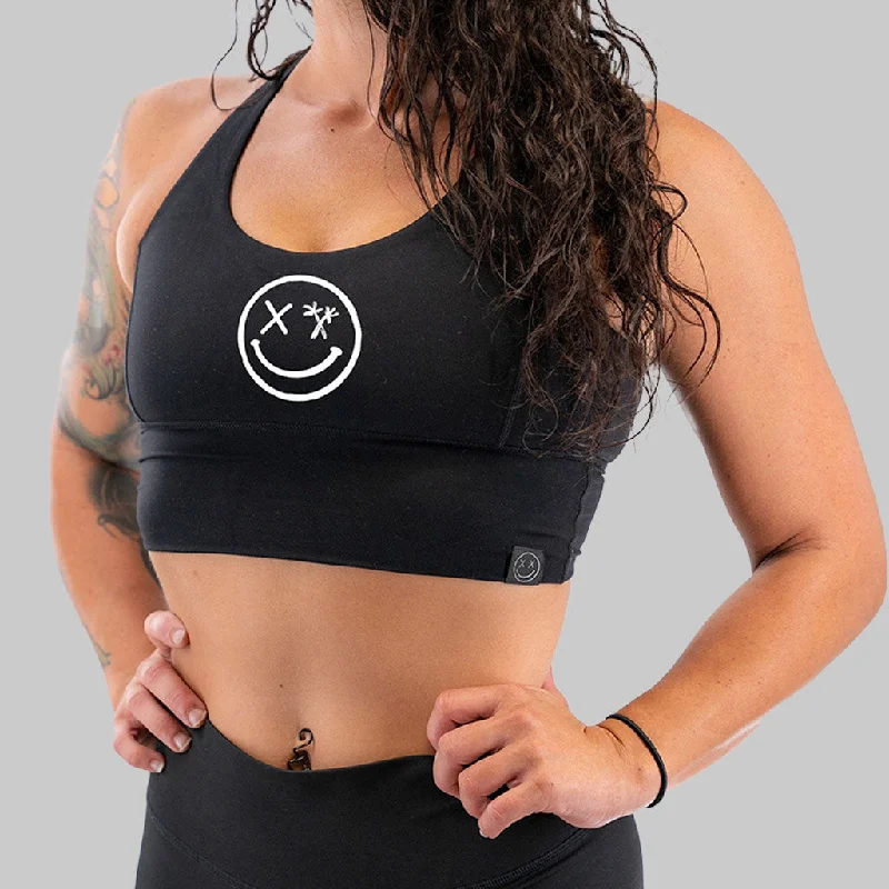 Salty Savage Ladies "Spliced Smile" X Back Sports Bra | Cocoa Beach Performance Simple Wireless Bra