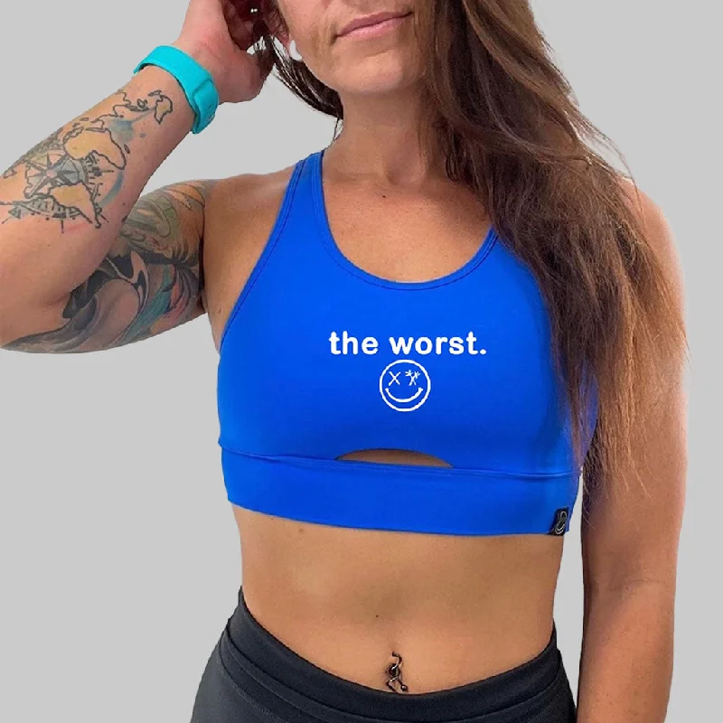 Salty Savage Ladies “the worst” Peekaboo Sports Bra | Cocoa Beach Performance Chic Lace Bra Salty Savage Ladies “the worst” Peekaboo Sports Bra | Cocoa Beach Performance Chic Lace Bra