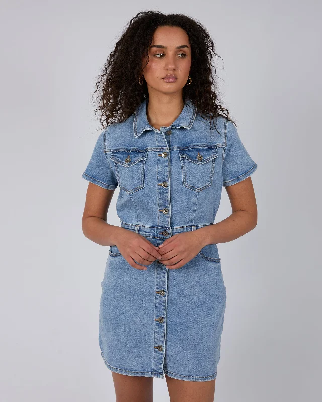Shay Mini Dress Light Blue Classic White Mini Dress