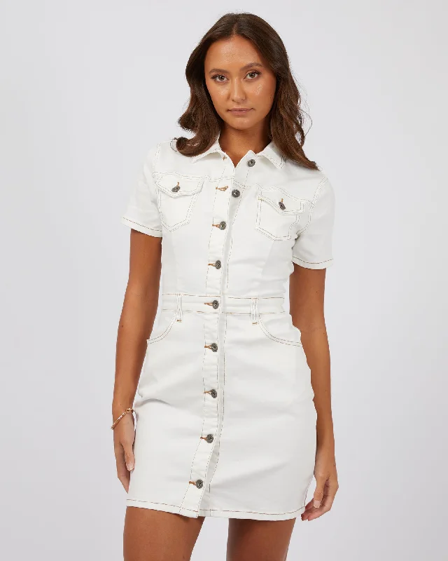 Shay Mini Dress Vintage White Elegant Velvet Mini Dress