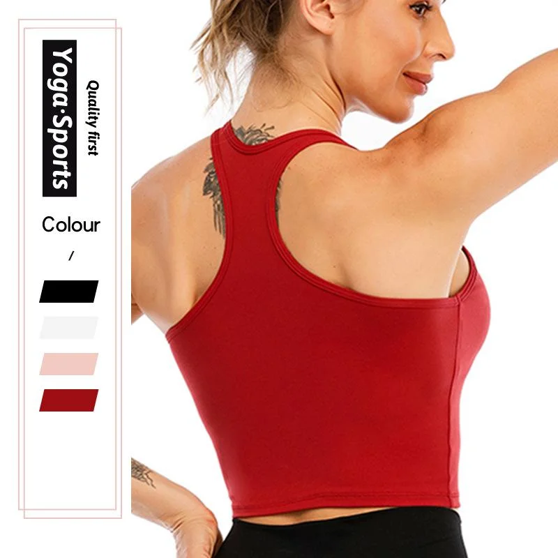 Sports Vest Women's Running Yoga Fitness Sports Bra  Simple Shoulder Strap Sports Vest Sports Support Bra