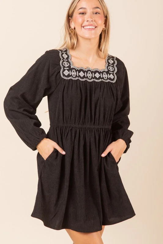 VER113 - CORDUROY MINI DRESS Stylish Spaghetti Strap Mini Dress