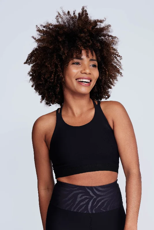 Ignite Sports Bra in Black Soft Padded Bralette