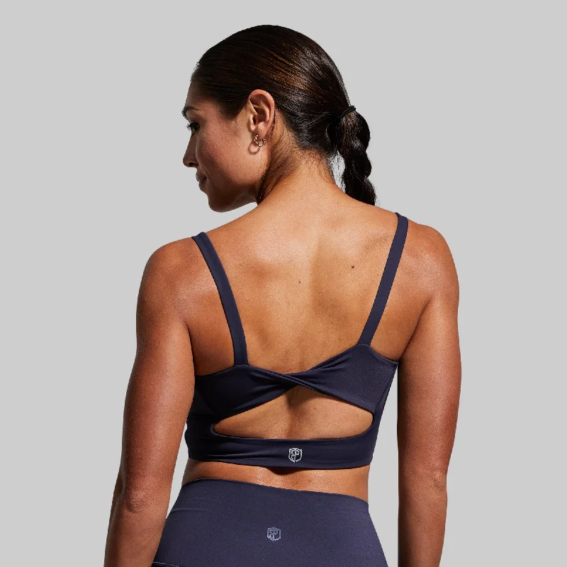 Your Go to Sports Bra (Navy) Chic Satin Bra