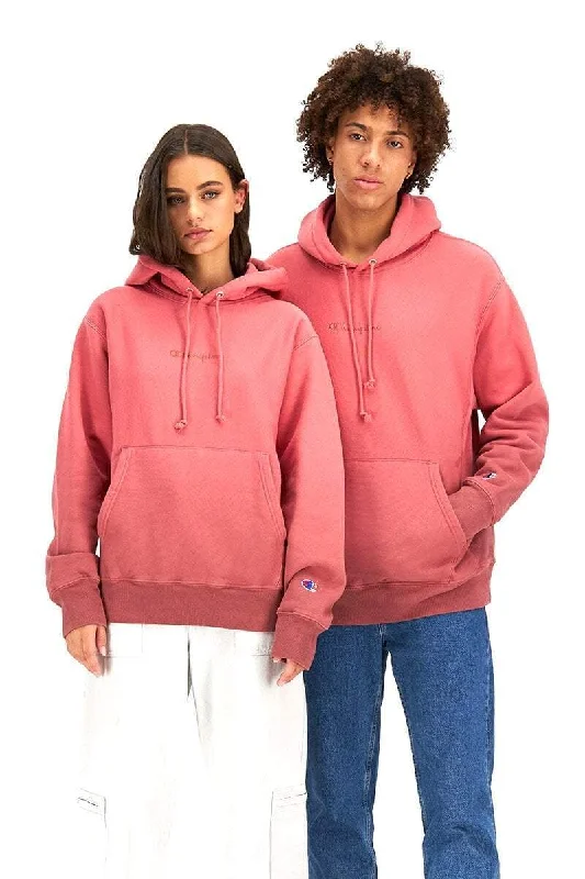 CHAMPION REVERSE WEAVE OMBRE UNISEX HOODIE - SIESTA Hoodie with Button Placket Classic Preppy
