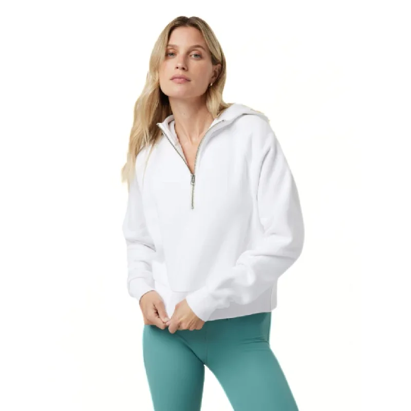 Restore Half Zip Hoodie Hoodie with Hem Detail Decorative Unique