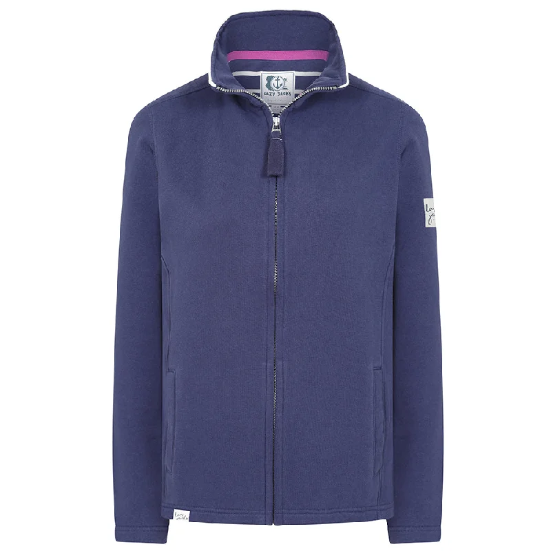 Lazy Jacks Plain Zip Thru Sweatshirt LJ33 Hoodie with Lace Feminine Delicate
