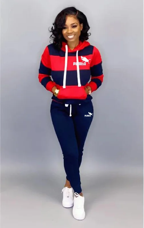 Sweatshirt+Pants Sportwear Casual Women's Sports Suit Hoodie with Hem Drawcord Adjustable Customizable