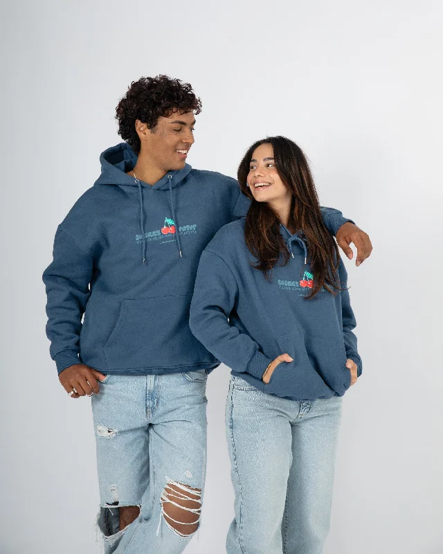 Picked For You Hoodie - Steel Blue Hoodie with Neon Bright Vibrant