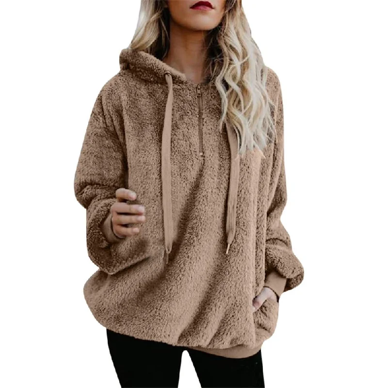Pullover Sweatshirt Hoodie Hoodie with High Neck Warm Protective