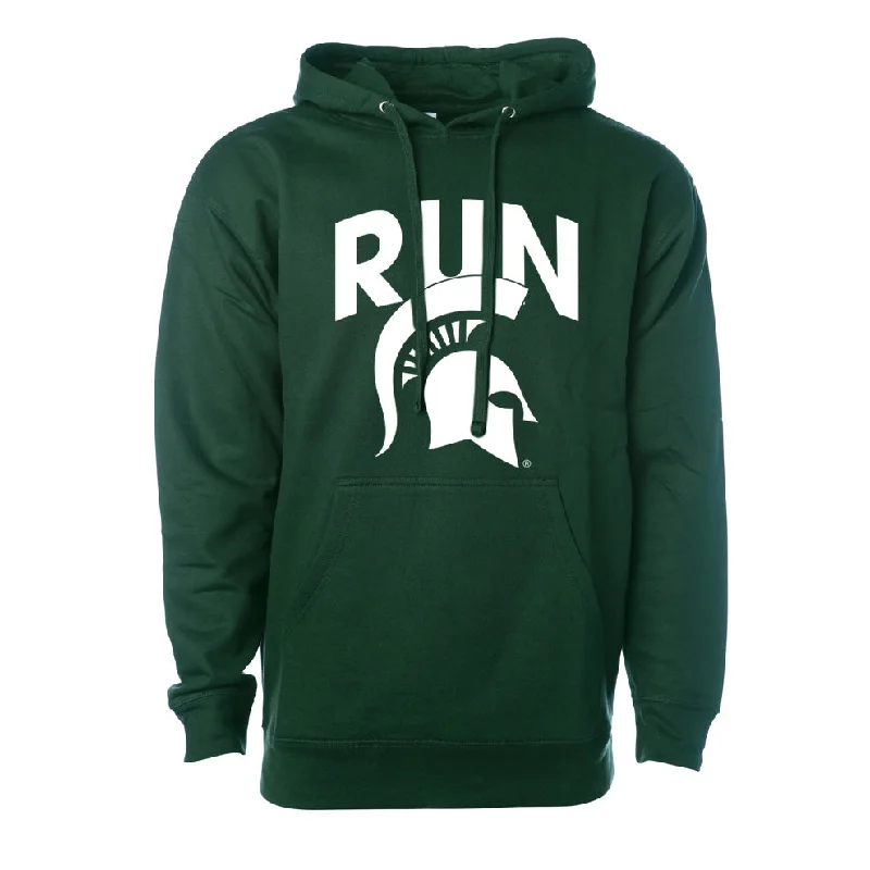 Run Sparty Hoody Hoodie with Drawstring Waist Adjustable Fitted