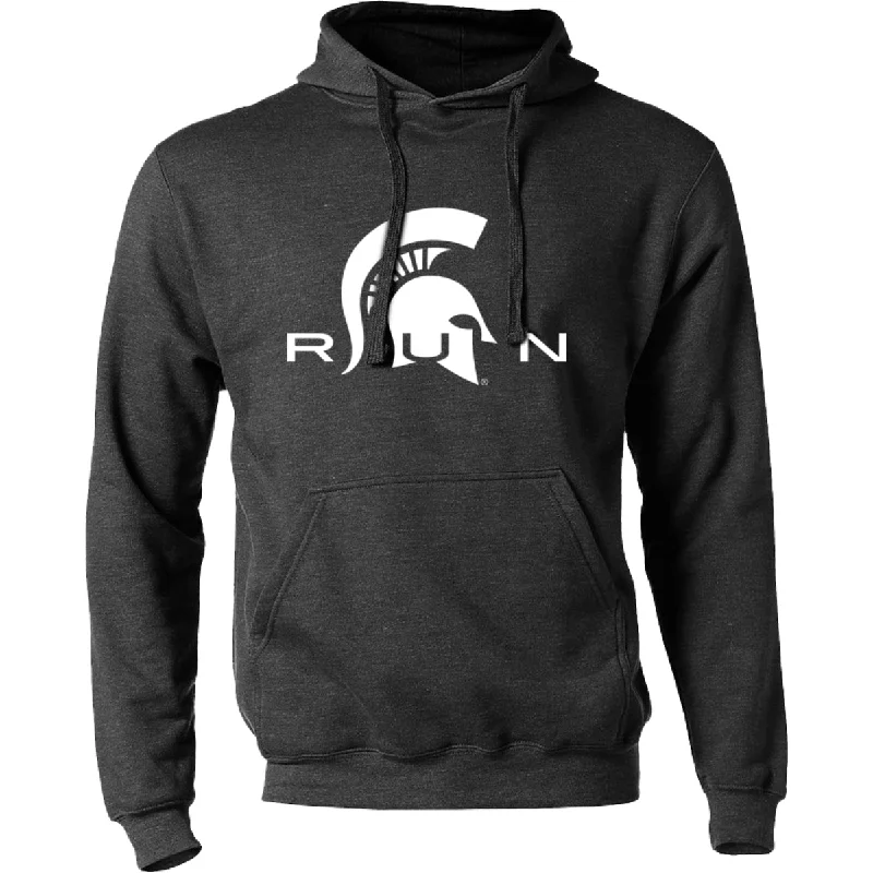 Run Sparty Sweatshirt Hoodie with Drawstring Waist Adjustable Fitted