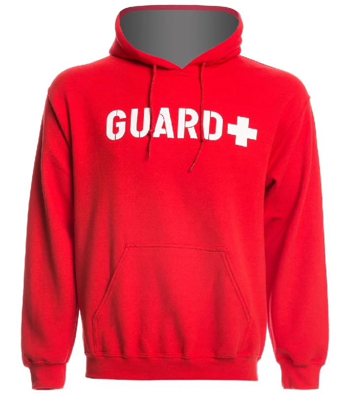 Sporti Guard Unisex Hooded Sweatshirt Red Hoodie with Thumb Holes Functional Cozy