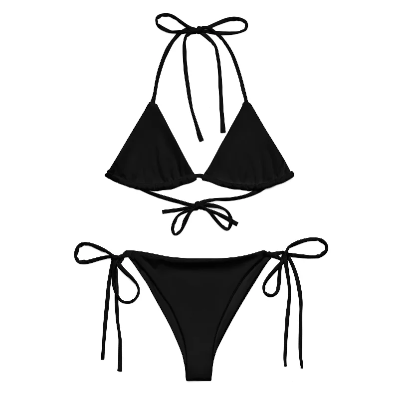 Black String Bikini Swimsuit from Extremely Stoked Sporty Swim Shorts