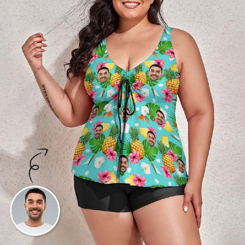 #Plus-Size Swimdress And Shorts Custom Face Summer Style Swimsuit Personalized Tankini Bathing Suit For Women 2 Piece Swmsuit Mesh Swimsuit Top #Plus-Size Swimdress And Shorts Custom Face Summer Style Swimsuit Personalized Tankini Bathing Suit For Women 2 Piece Swmsuit Mesh Swimsuit Top
