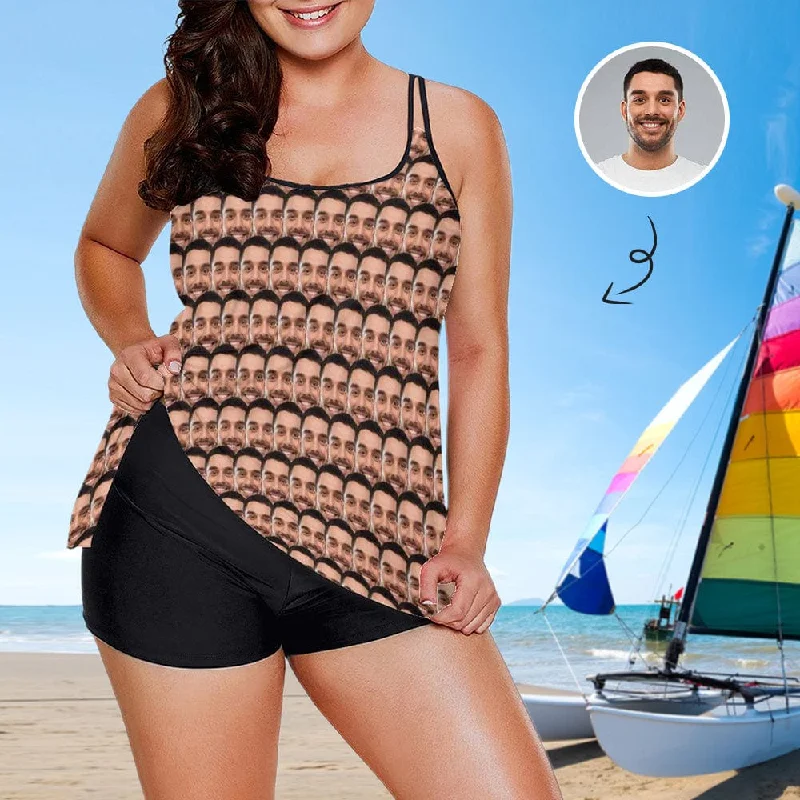 #Plus-Size Swimdress And Shorts Custom Face Swimwear Sweet Lover Women Swimsuit Tankini Bathing Suit For Women 2 Piece Swmsuit Mesh Detail Bikini #Plus-Size Swimdress And Shorts Custom Face Swimwear Sweet Lover Women Swimsuit Tankini Bathing Suit For Women 2 Piece Swmsuit Mesh Detail Bikini