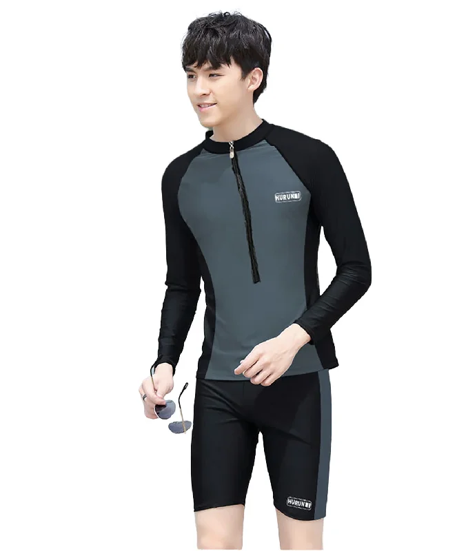 Fancydresswale Men's Full Sleeve Swimming Suit, Beach wear Quick Dry Surfing Dress, Men Full Body Swimsuit Shiny One-Piece Swimsuit