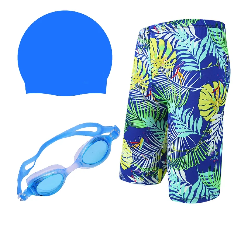 Fancydresswale Swimming kit for boys, Swimming short, Swimming goggle and silicon cap- 11 designs- free size fits to 60-75kg Ruched Swimwear Set
