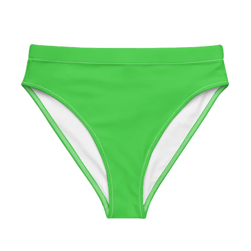 Lime Green High Waisted Bikini Swimsuit Bottom Quick-Dry Tankini