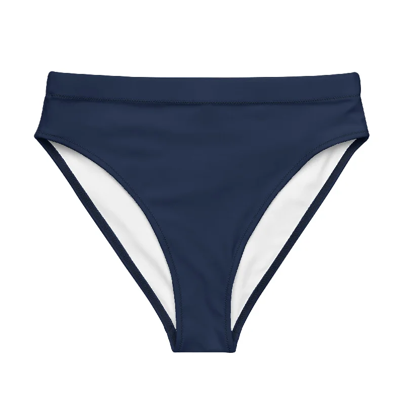 Navy Blue High Waisted Bikini Swimsuit Bottom Comfortable Swim Dress