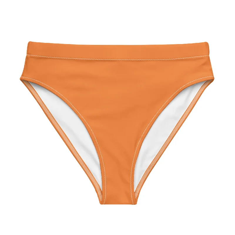 Orange High Waisted Bikini Swimsuit Bottom Vibrant Bikini Design