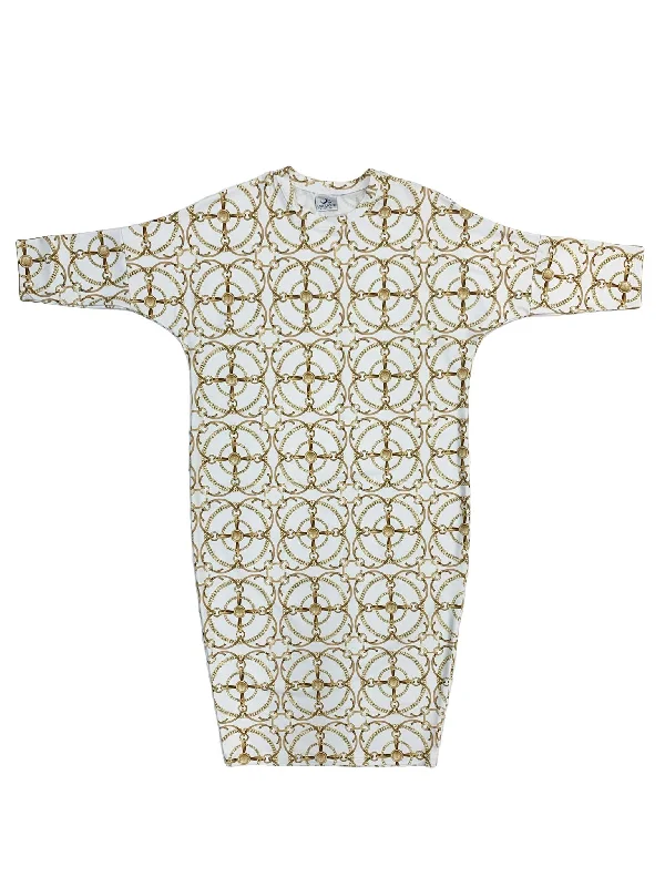 Gold Chain Flow Swim Dress Adjustable Strap Swimsuit