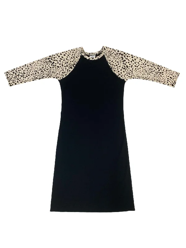 Cheetah Print Sleeve Swim Dress Button-Front Swimsuit