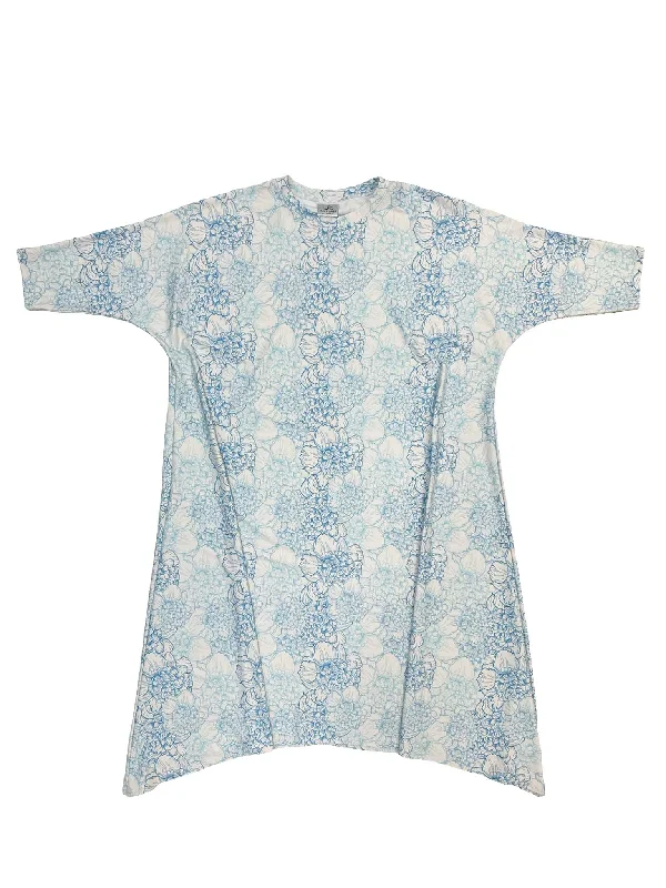 Blue Floral Swing Swim Dress Trendy Swimwear Set