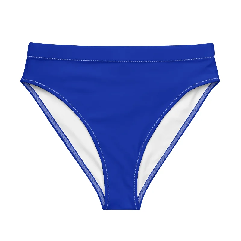 Royal Blue High Waisted Bikini Swimsuit Bottom Sporty Swimwear Bottoms