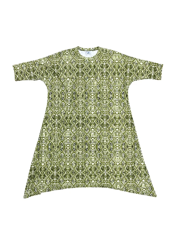 Green Reptile Swing Swim Dress Bold Swimsuit Design