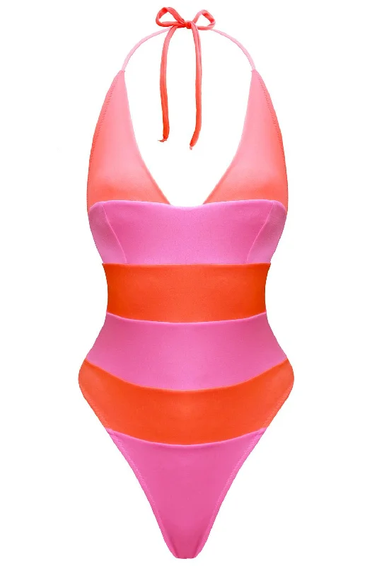 Tonic Tangerine Rose swimsuit Chic Beach Cover-Up