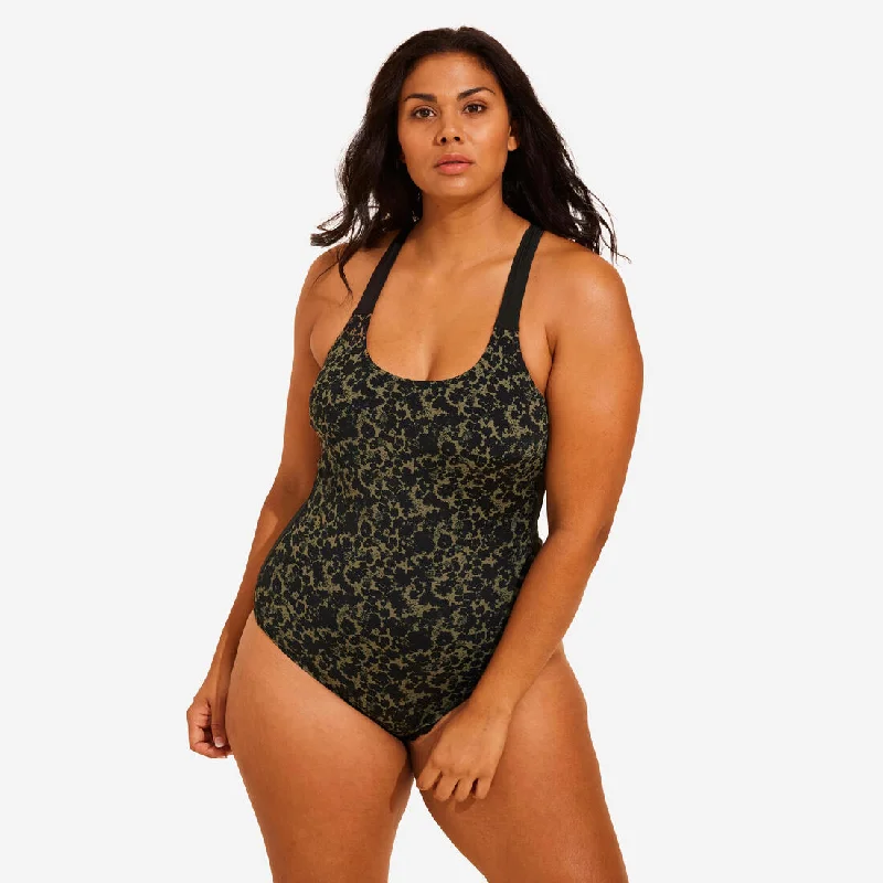 Women's Aquafit-Aquabiking 1-Piece Swimsuit Sofi Lica - Khaki Sporty Swimwear Bottoms