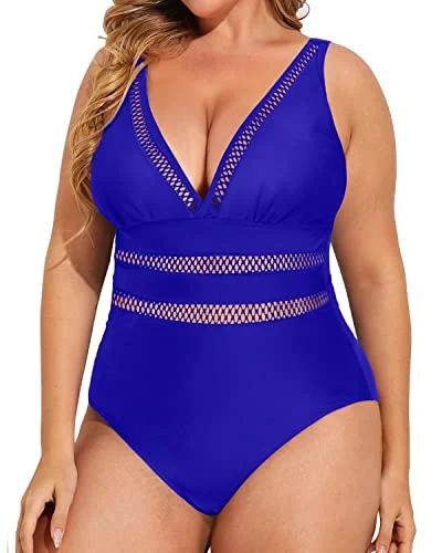 Breathable Quick Dry Push Up Swimsuit-Royal Blue Tie-Back Swimwear