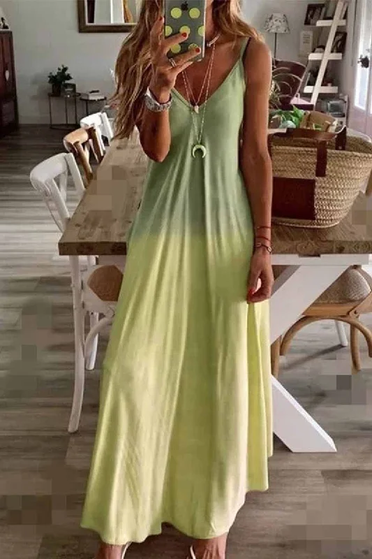 Florcoo Loose Print Maxi Dress (2 Color ) Trendy Button Front Maxi Dress