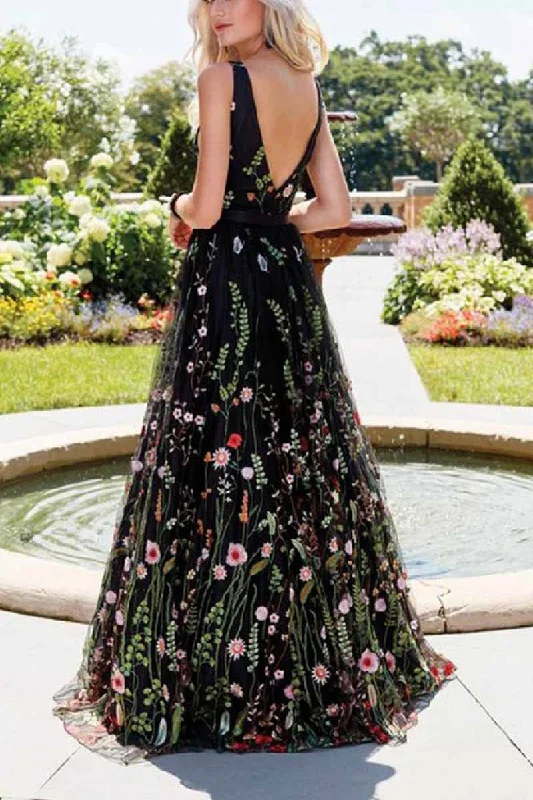 Florcoo Deep V Neck Sexy Maxi Dress Comfortable Ruffle Maxi Dress
