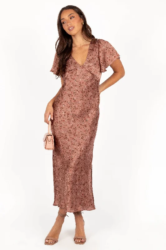 Flossy Maxi Dress - Mauve Chic Summer Floral Maxi Dress