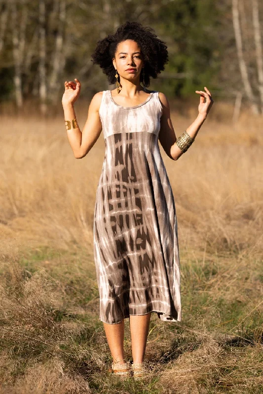 Maxi Dress - Shibori - 30% off Trendy Button Front Maxi Dress