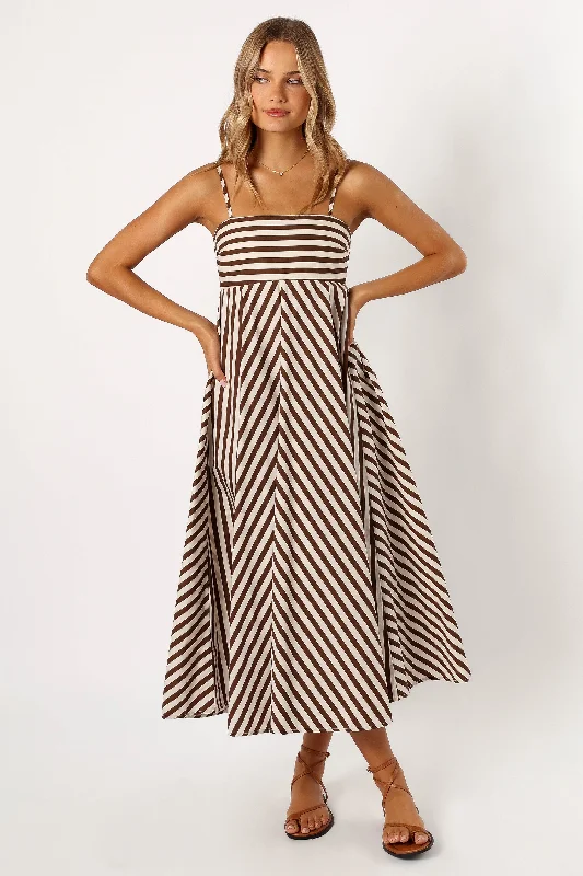 Mercury Maxi Dress - Chocolate Comfortable Satin Maxi Dress
