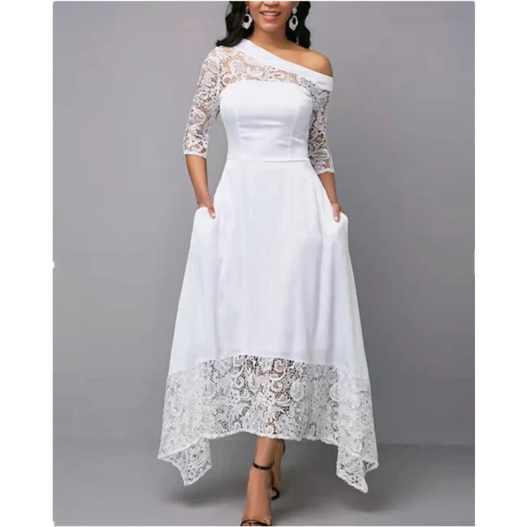 Overjoyed Pocketed Crochet Lace Maxi Dress - Marshmallow Casual Maxi Dress with Pockets