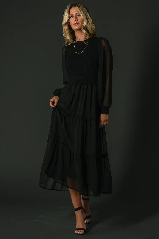Remi Ribbed Maxi Dress | Black Stylish One-Shoulder Maxi Dress