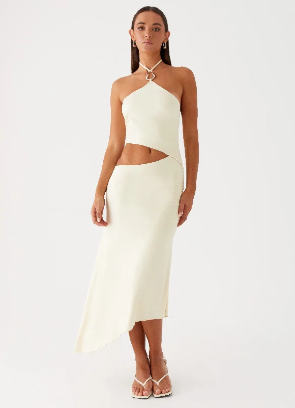 Tasha Maxi Dress - Lemon Trendy Floral Print Maxi Dress