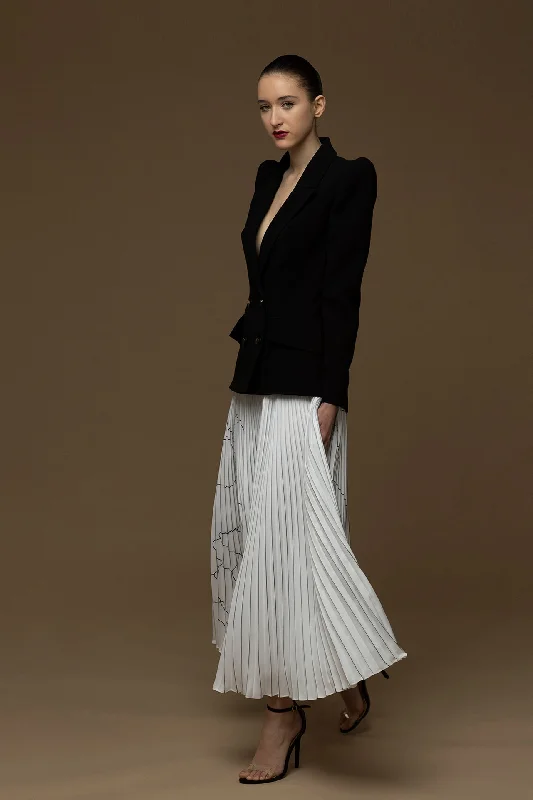Jacket style top with pleated skirt Cotton Jacket Linen Jacket Terry Jacket