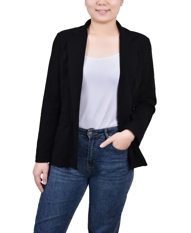 Petite Long Sleeve Scuba Crepe Jacket Tailored Jacket Straight Jacket A-Line Jacket
