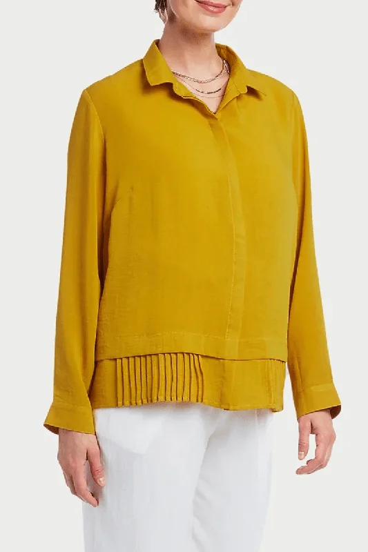 Pleated Bottom Shirt or Jacket Notch Collar Jacket Peter Pan Collar Jacket Cowl Neck Jacket