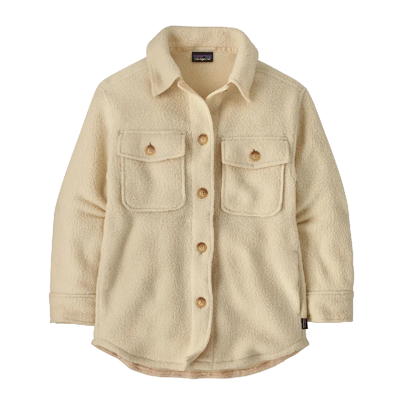 Women's Retro Pile Shirt Jacket Welt Pockets Slit Pockets Flap Pockets