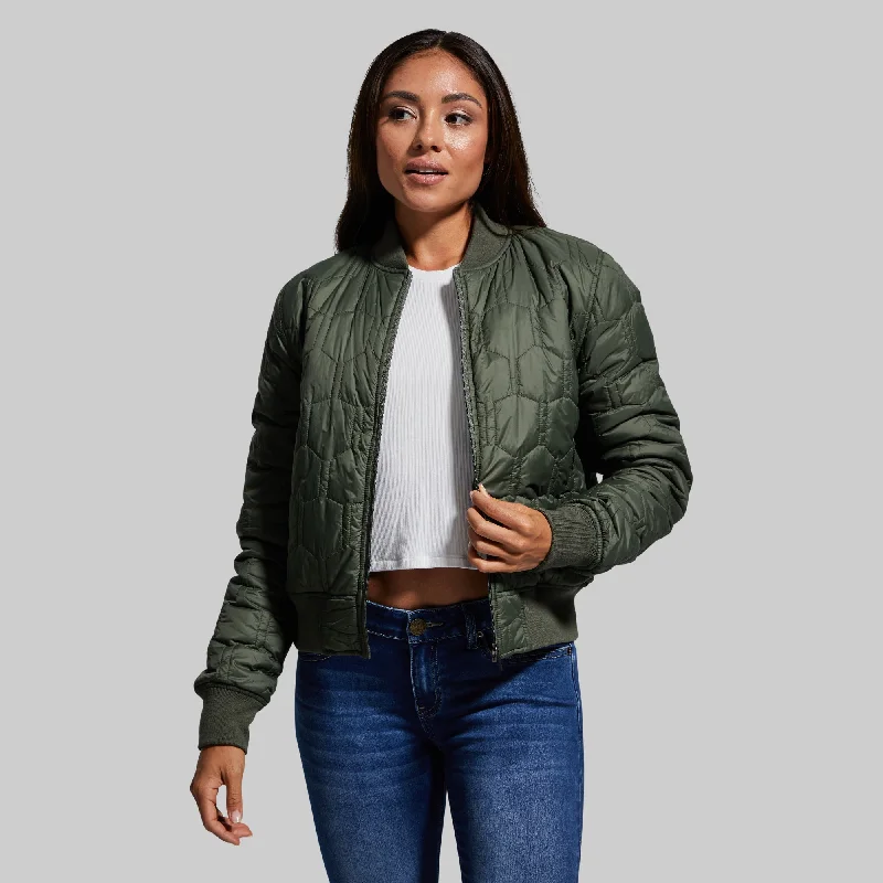 Women's Bomber Jacket (Elm) Jersey Jacket Tulle Jacket Batik Jacket
