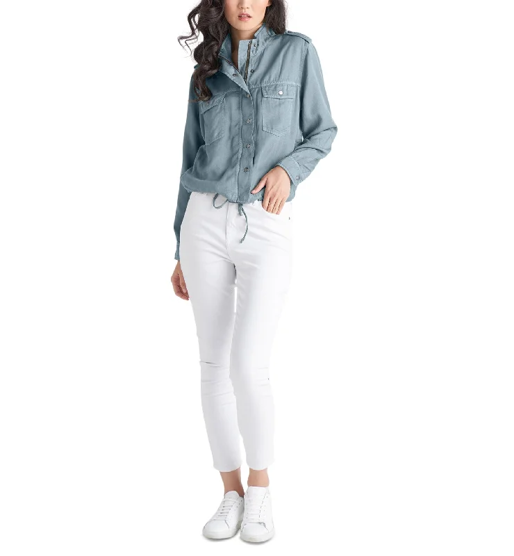 Women's Long Sleeve Tencel Jacket Oversized Jacket Tailored Jacket Straight Jacket