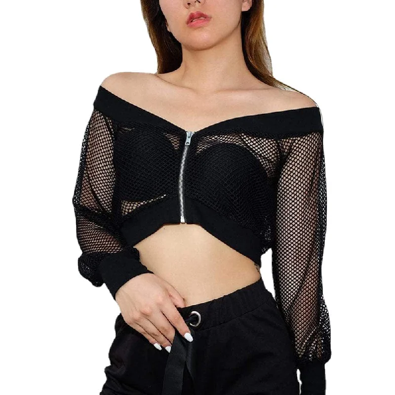 Women's Sheer Mesh Long Sleeved Jackets Quilted Jacket Puffer Jacket Insulated Jacket