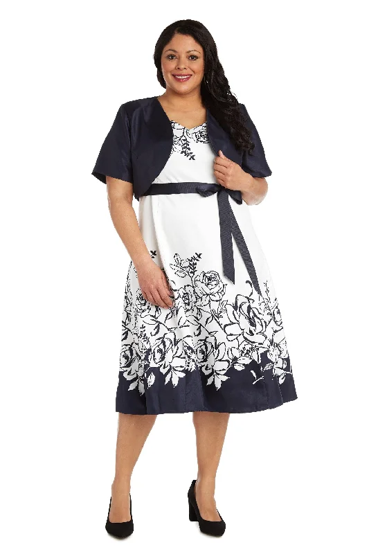 R&M Richards 1224W High Low Floral Jacket Dress V-Neck Jacket Boat Neck Jacket Square Neck Jacket